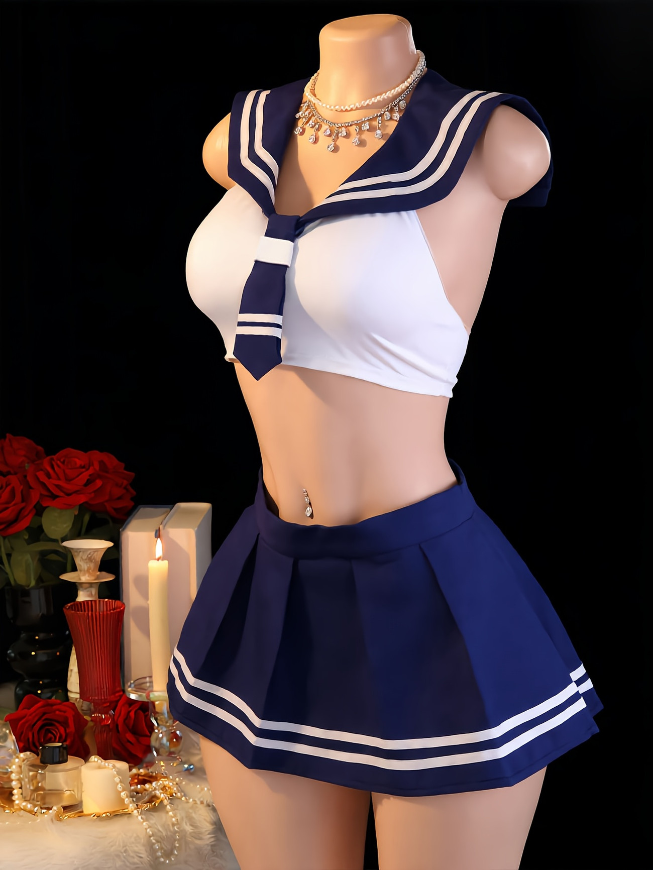 Conjunto de Fantasia de Marinh - Garter Belt Set avaliação e preço