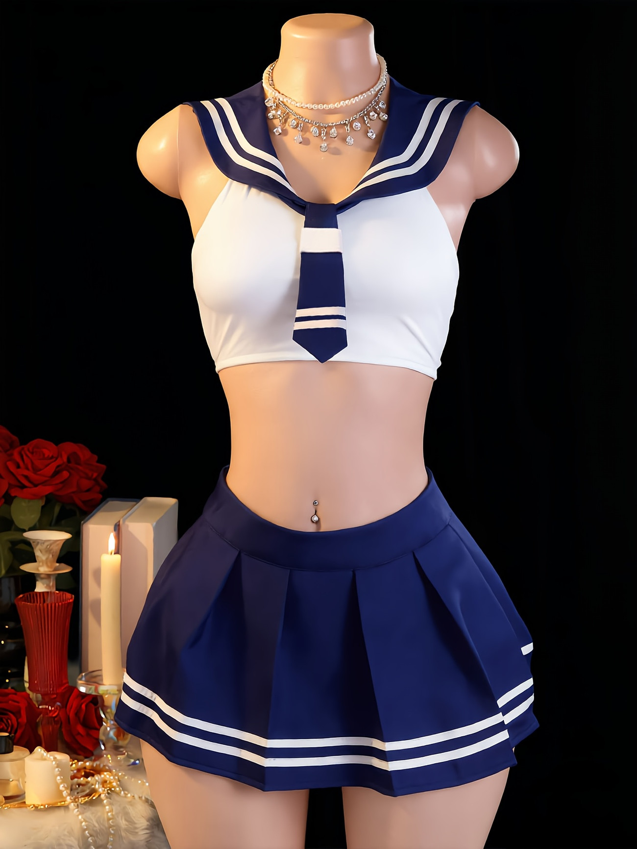 Conjunto de Fantasia de Marinh - Garter Belt Set avaliação e preço